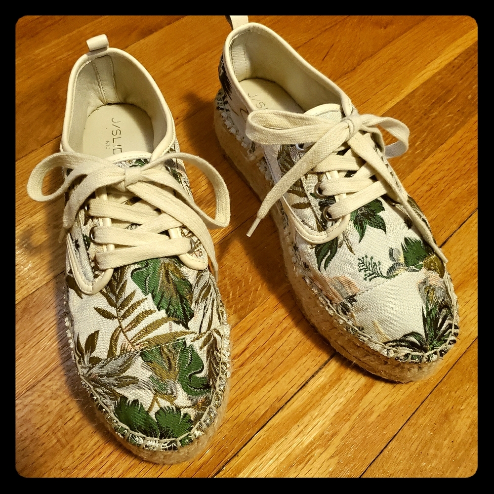 J Slides platform espadrilles shoes NWOB